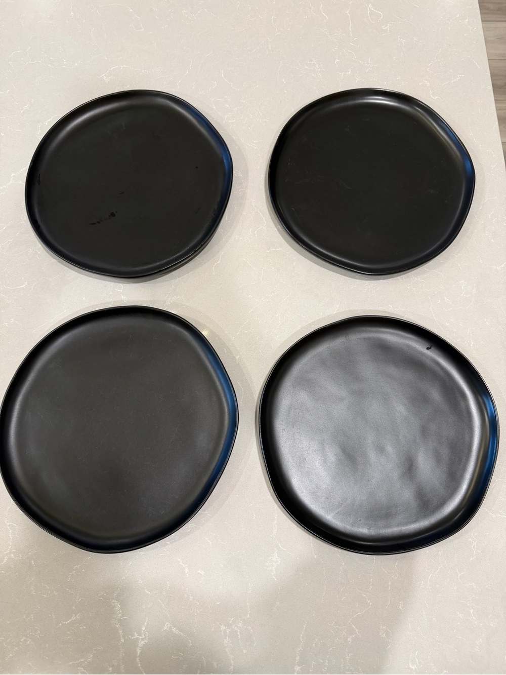 Hearth & Hand Set of 4 Matte Black Ceramic Dinner Plates